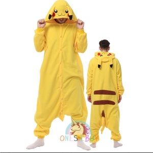 adult pikachu onesie and costume for both men and women.